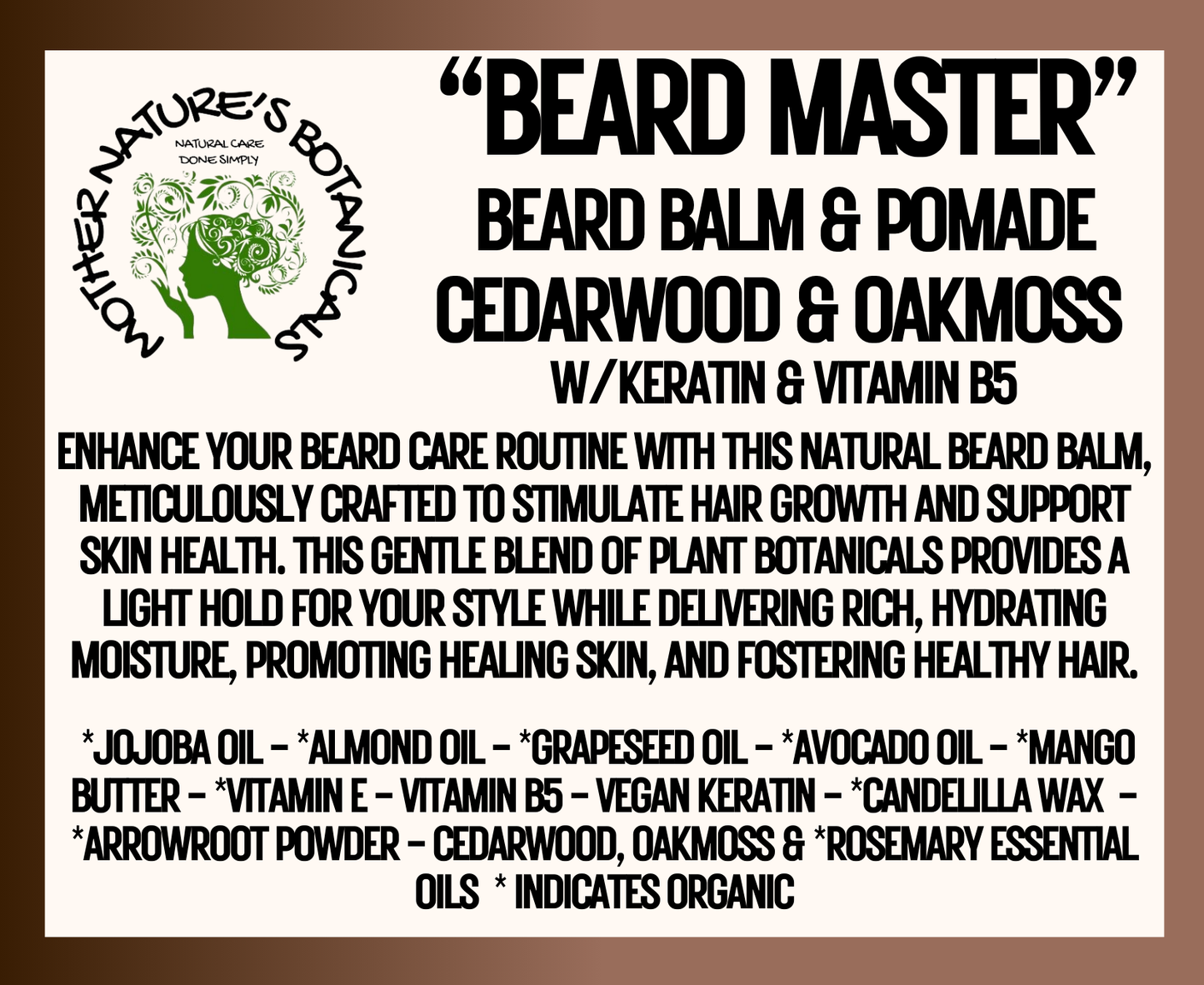 js "Beard Master" Beard Balm & Pomade with Cedarwood & Oakmoss