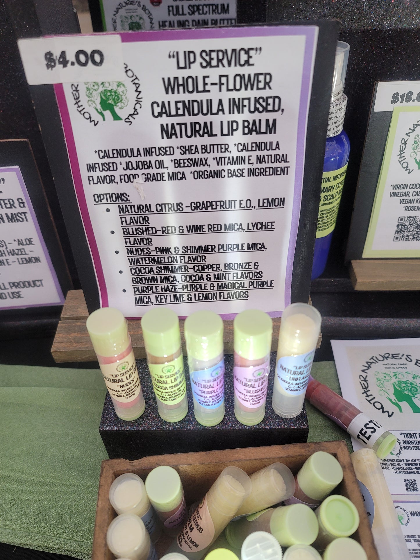 "Fresh Face" "Lip Service" Natural Calendula & Honey Infused Lip Balm (6 variants)
