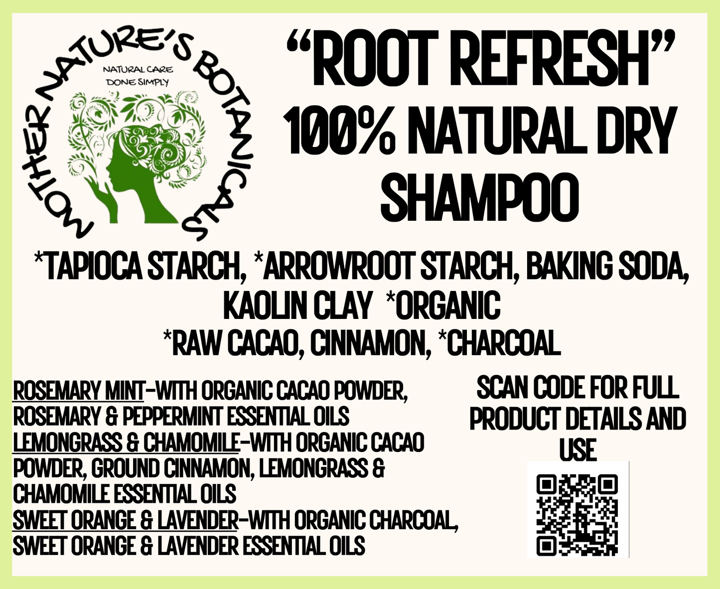 "LUXURY LOX" "ROOT REFRESH" Natural Dry Shampoo (3 shades)