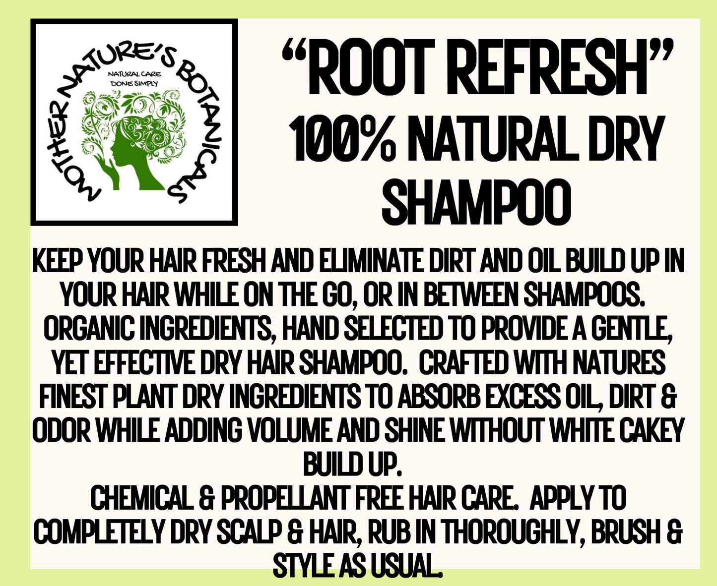 "LUXURY LOX" "ROOT REFRESH" Natural Dry Shampoo (3 shades)