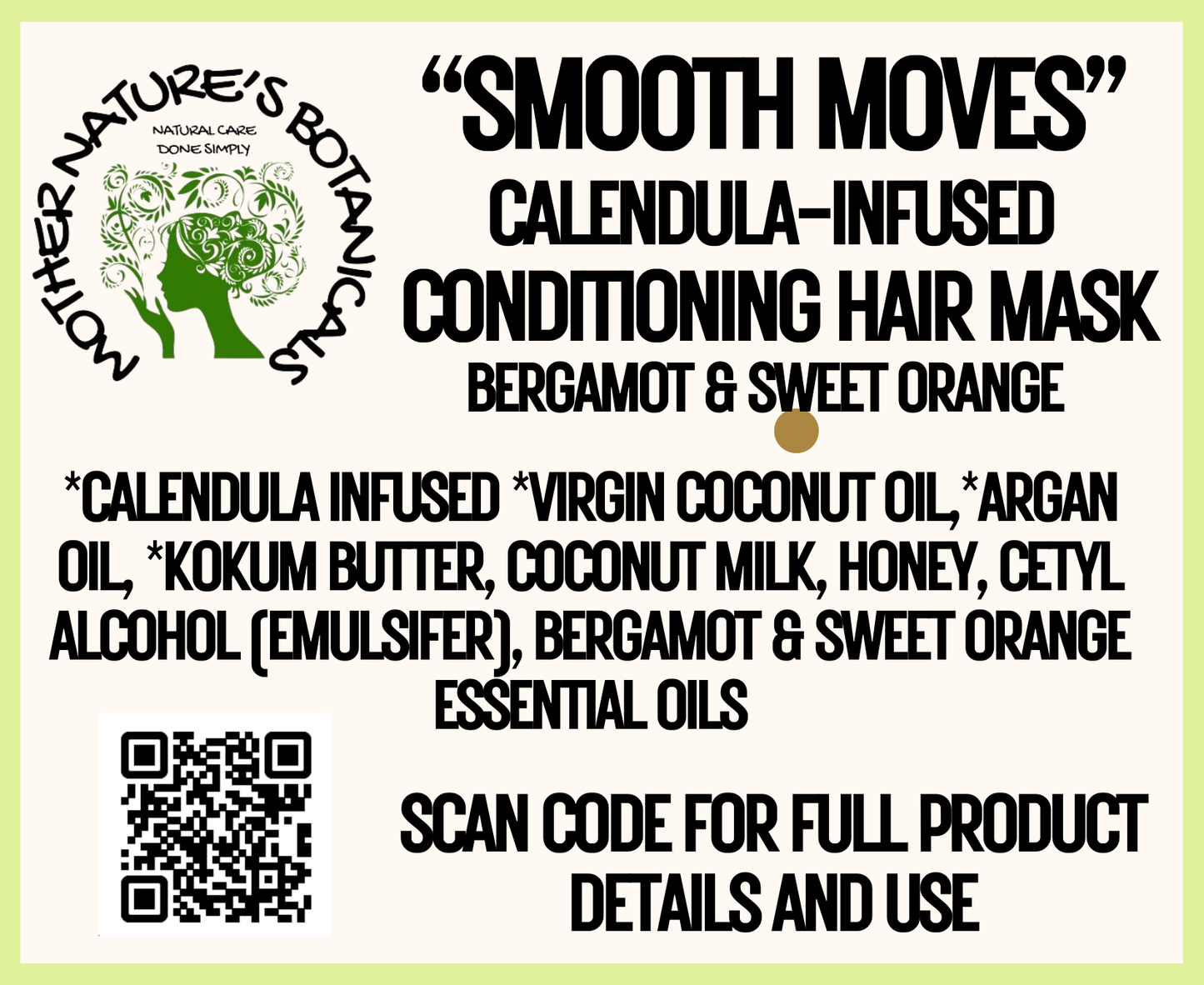 "LUXURY LOX"  "Smooth Moves" Calendula Infused Conditioning Hair Mask with Argan Oil