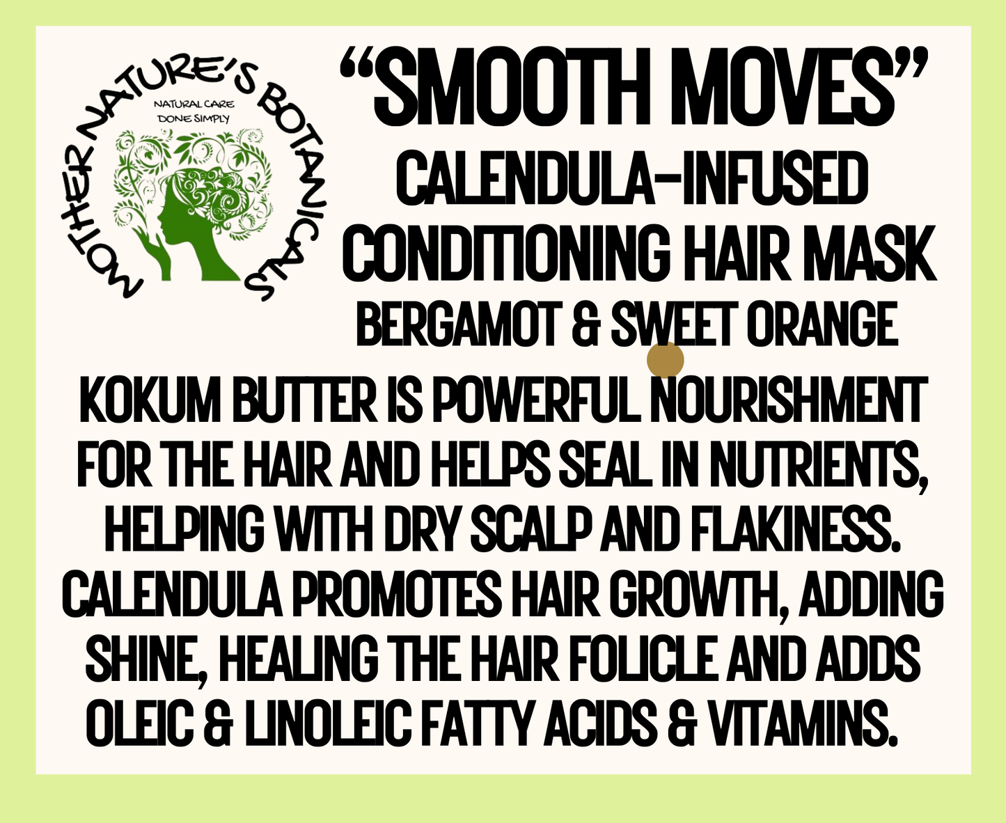 "LUXURY LOX"  "Smooth Moves" Calendula Infused Conditioning Hair Mask with Argan Oil