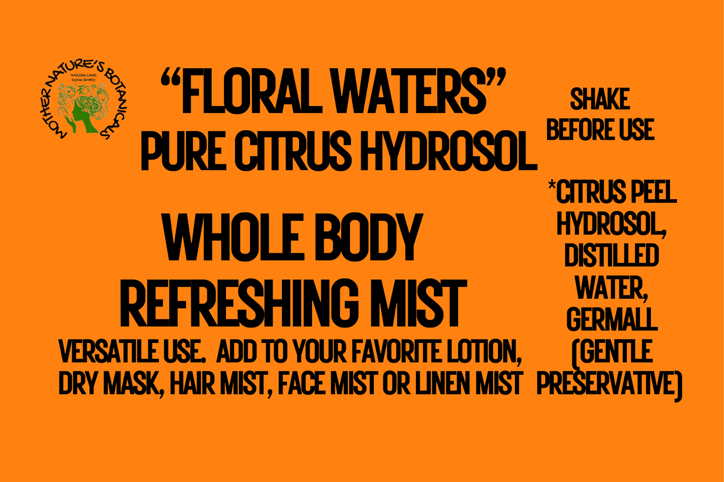 js "Floral Waters" 100% Pure Hydrosol Mist (body, face, hair and more) Rose Water or Lavender